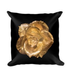 Ventcri Home Black Rose Gold Drip Throw Pillow